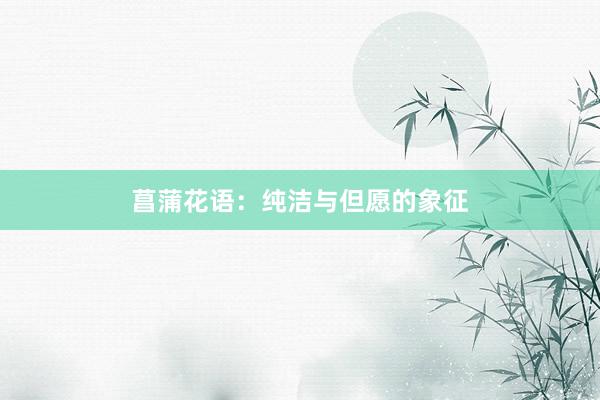 菖蒲花语：纯洁与但愿的象征